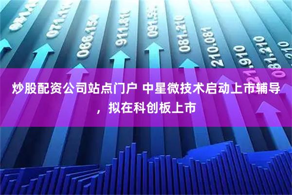 炒股配资公司站点门户 中星微技术启动上市辅导，拟在科创板上市
